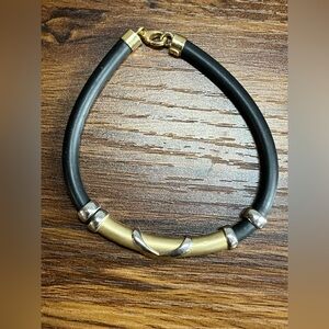 Vintage 14k 585 Turkey White Yellow Gold Bracelet